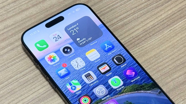 Up-close shot of an iPhone's Home Screen