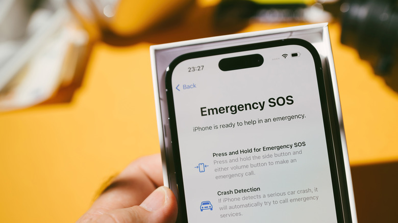 The Emergency SOS feature on an iPhone screen