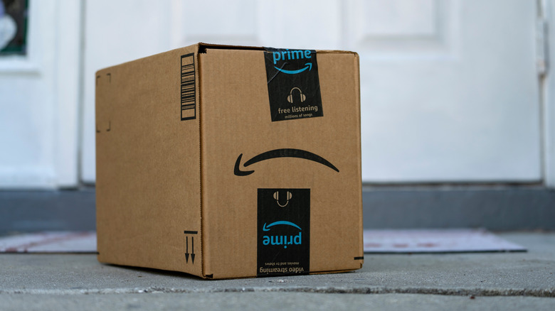 Amazon package sitting outside house
