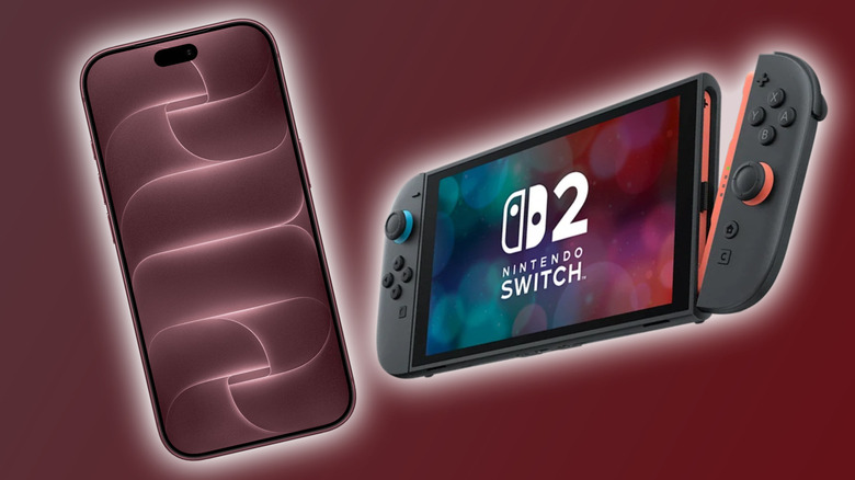 iPhone 18 Pro and Switch 2 on a red, gradient background