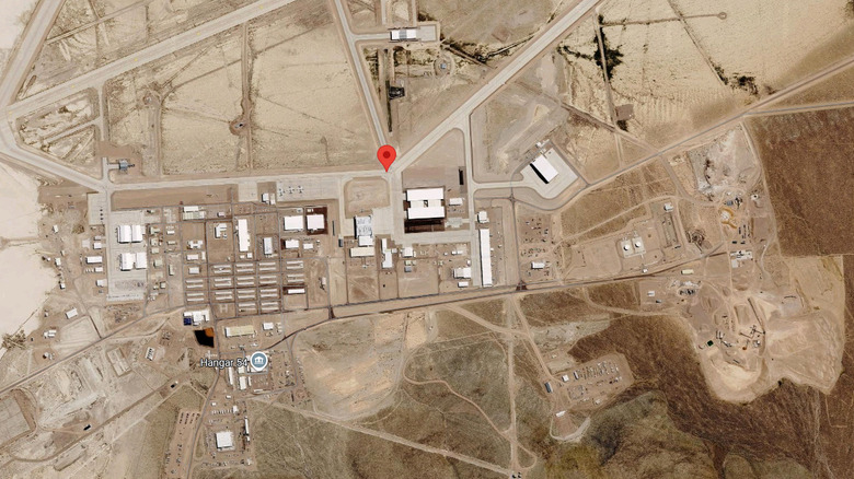 A Google Maps image of Area 51 showing runways and facilities