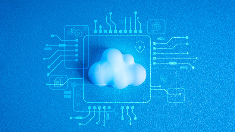 Artistic image representing cloud storage