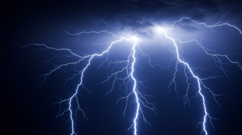 An electric storm in the sky