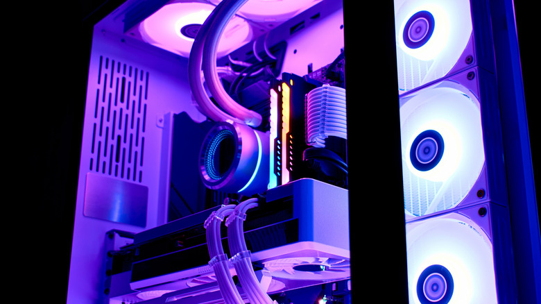 A PC with an AIO cooling system.