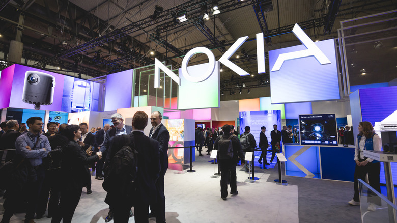 A showcase from Nokia, a separate entity from HMD Global, at Mobile World Congress 2026 in Barcelona, Spain.