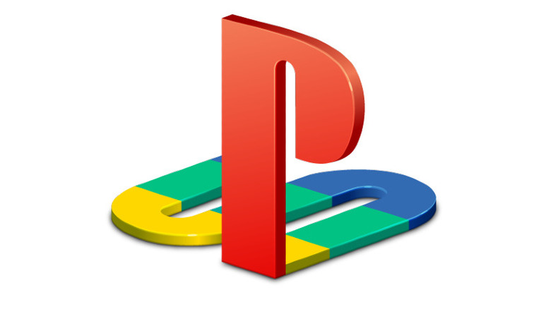 The classic PlayStation logo as a 3D render set against a white background.