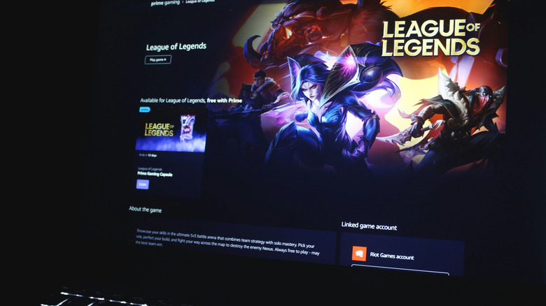 Screen showing a League of Legends client, produced by Riot Games.