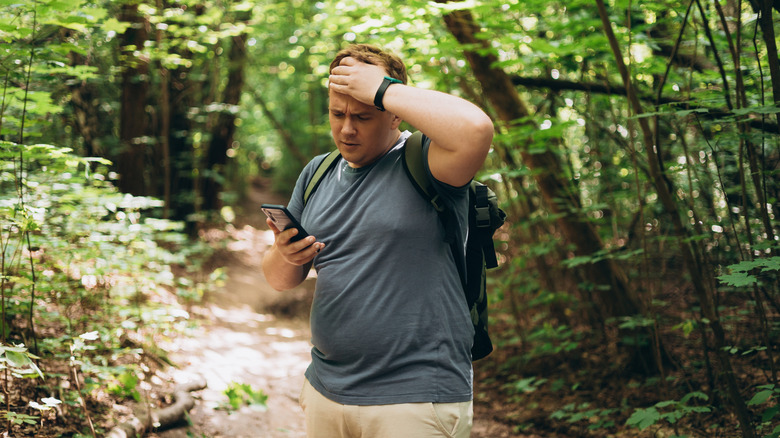 A man lost in the woods
