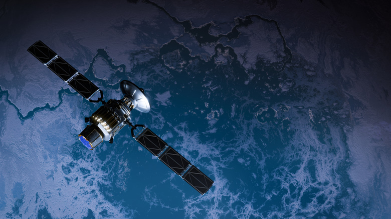 Satellite orbiting earth