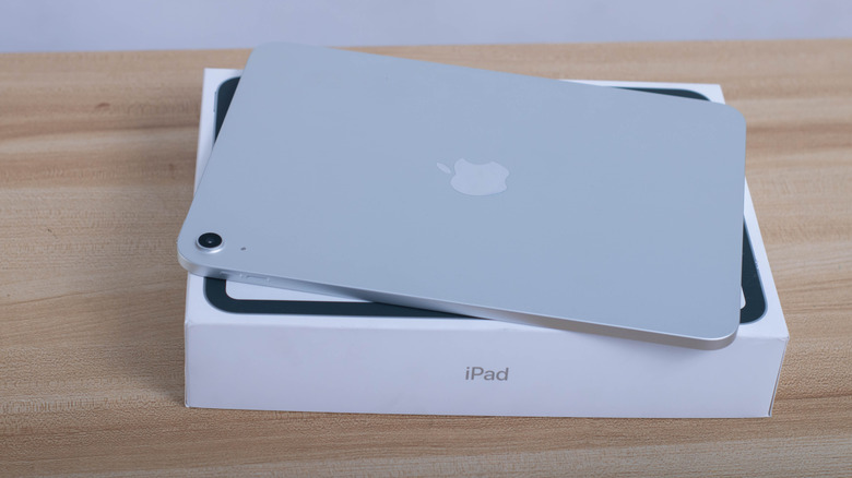 iPad above its box
