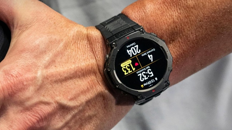 A close-up of the Amazfit T-Rex 3 smartwatch