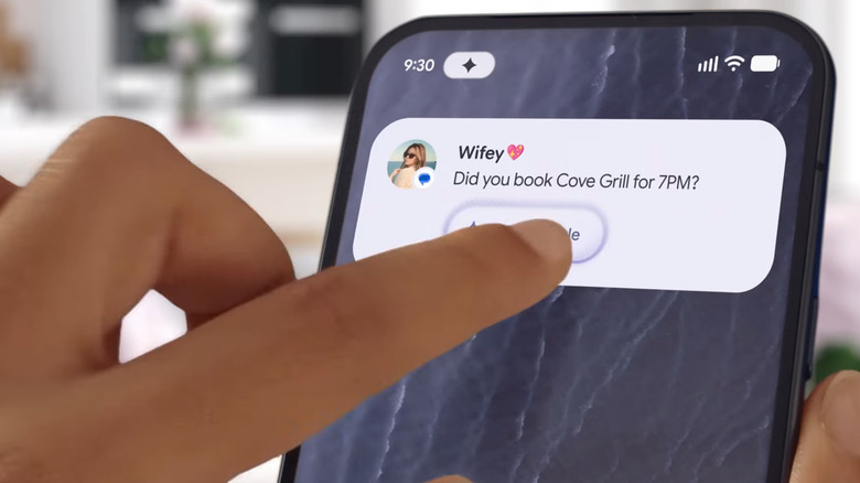 A person's hand using a Pixel 11's Gemini features.