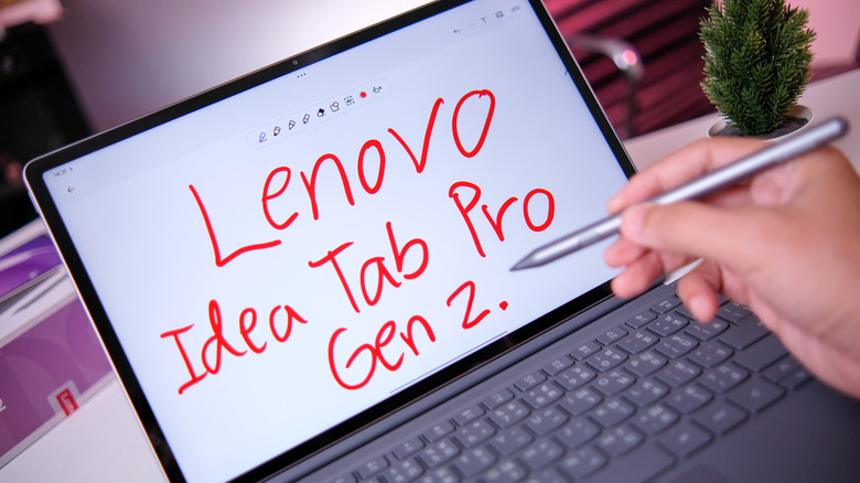 The Lenovo Idea Pad Pro Gen 2 comes with a stylus and keyboard case.