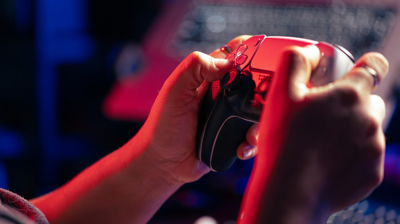 PS5 controller being used