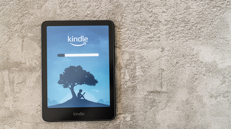 Kindle eBook reader on a table