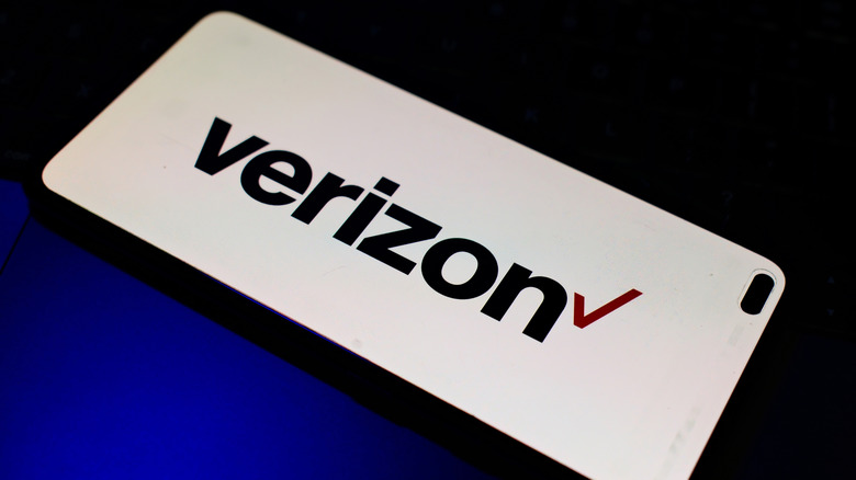 A smartphone displaying the Verizon logo