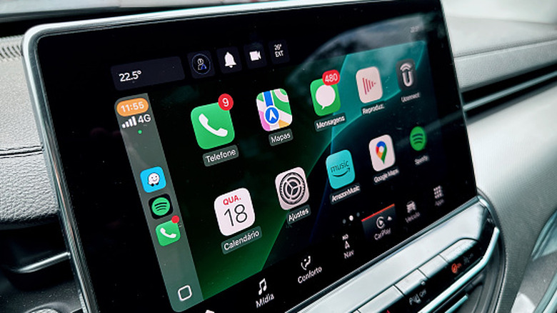 CarPlay on an infotainment system inside a vehicle