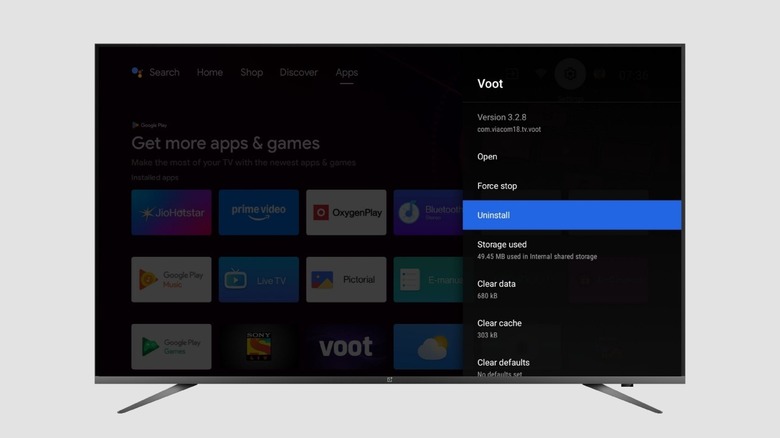 A person navigating through apps on a Smart TV