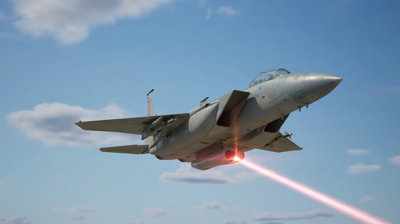 An animation showing how an Israeli F-15 could fire a high-powered laser.