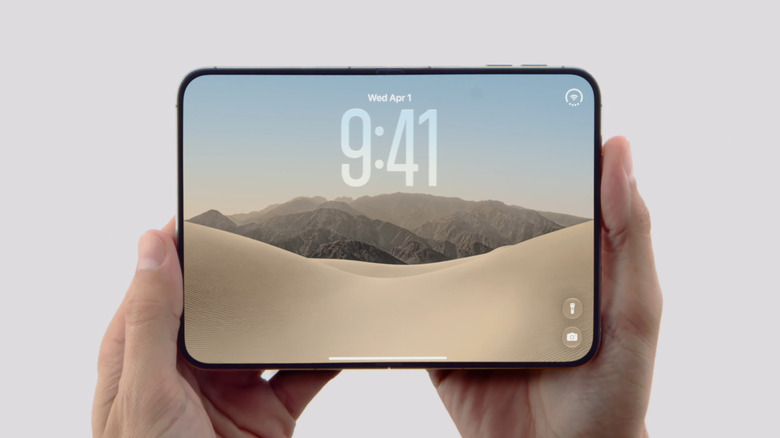 iPhone Duo folding phone against white background