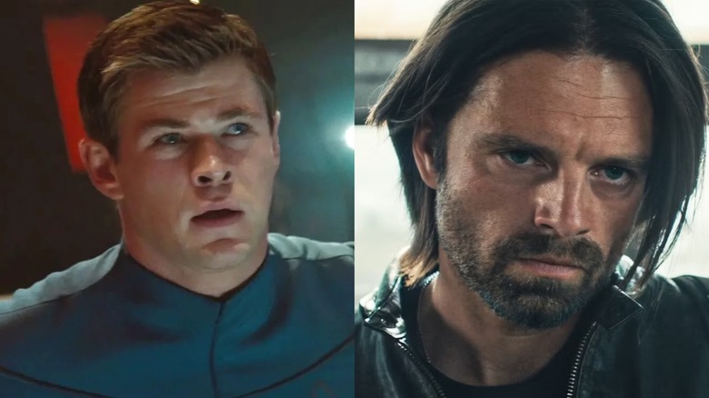 Chris Hemsworth as George Kirk in Star Trek (2009) and Sebastian Stan as Bucky in Thunderbolts