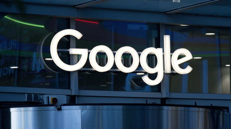 Google logo outside of building
