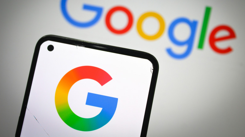 Google logo on an Android phone
