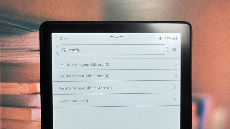Kindle search the query "asdfg"