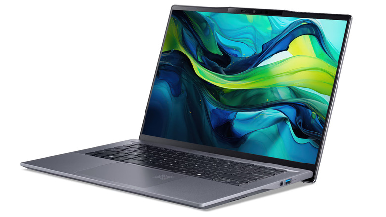 An Acer Swift Go 14 AI laptop on a white background.