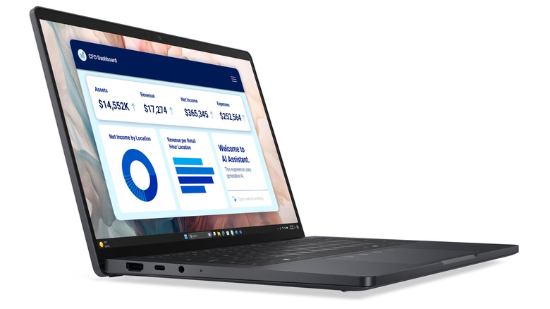 A Dell Pro 13 laptop on a white background.