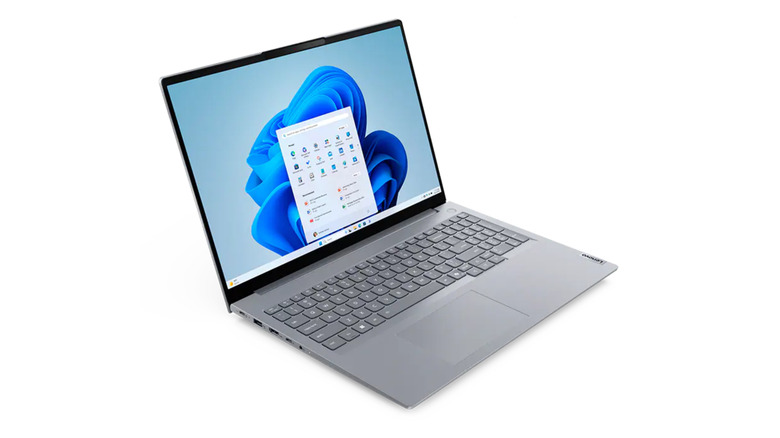 A Lenovo ThinkBook 16 Gen 7 laptop against a white background.