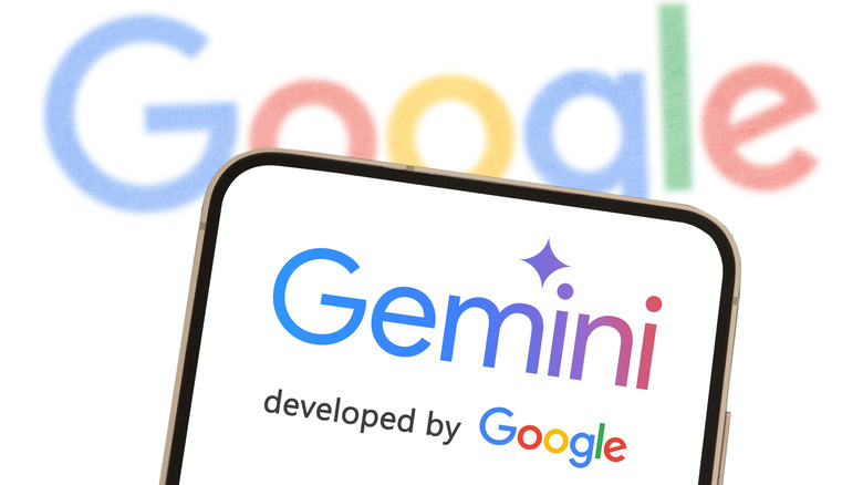 A Google Gemini logo on a smartphone.