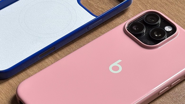 iPhone 16 Pro's Beats case in Blue and Pink