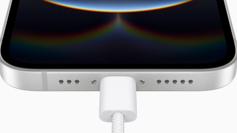 Apple shows promotion iPhone 16e image highlighting its USB-C port