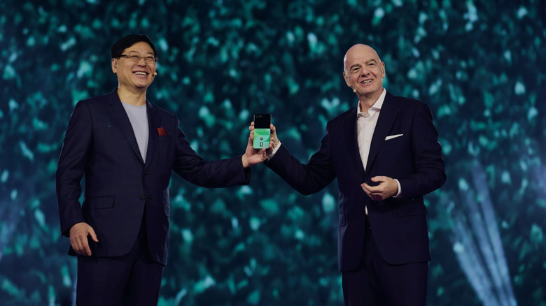 Lenovo CEO Yuanqing Yang and FIFA President Gianni Infantino at Lenovo Tech World 2026