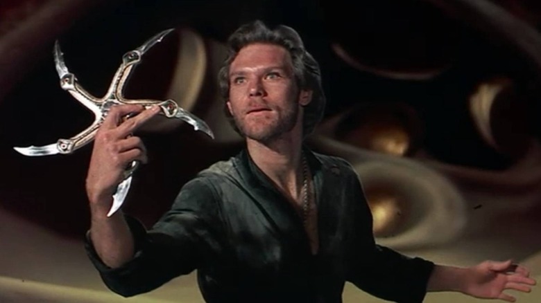 Prince Colwyn (Ken Marshall) holding the Glaive in Krull