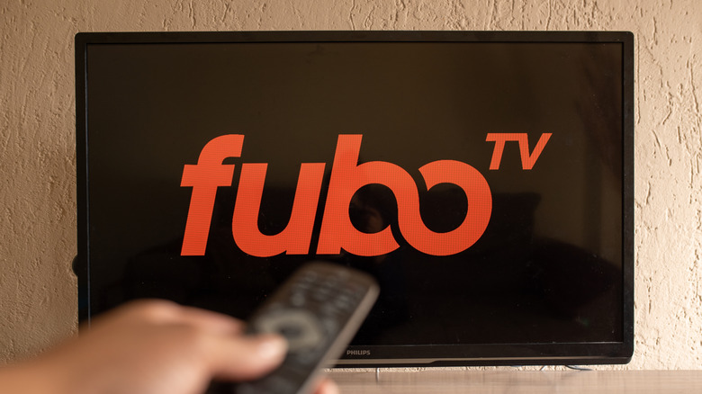 TV showing the Fubo logo