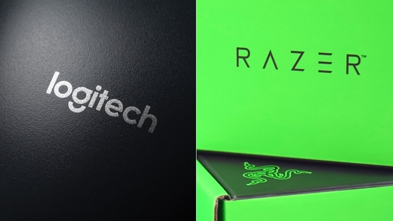 The Logitech and Razer logos side-by-side