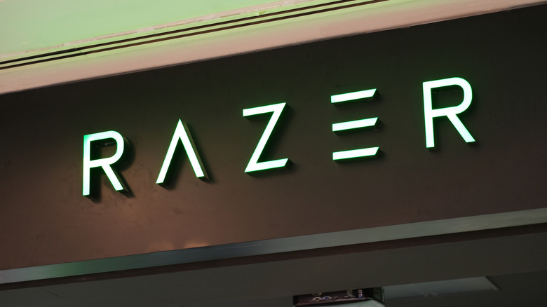 The Razer logo displayed on a retail storefront