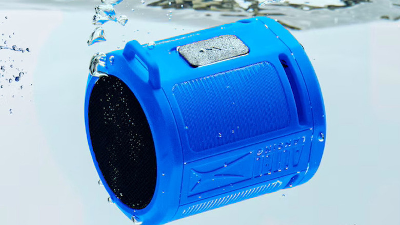 Altec HydraOrbit Waterproof Speaker floating in water and still playing music