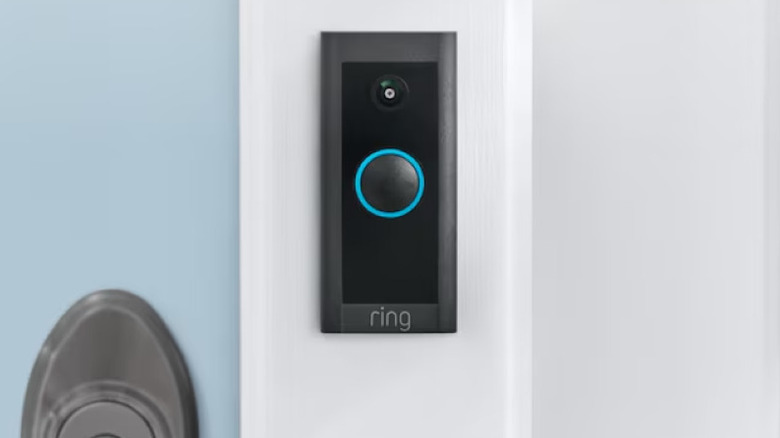 The Ring Doorbell on doorframe