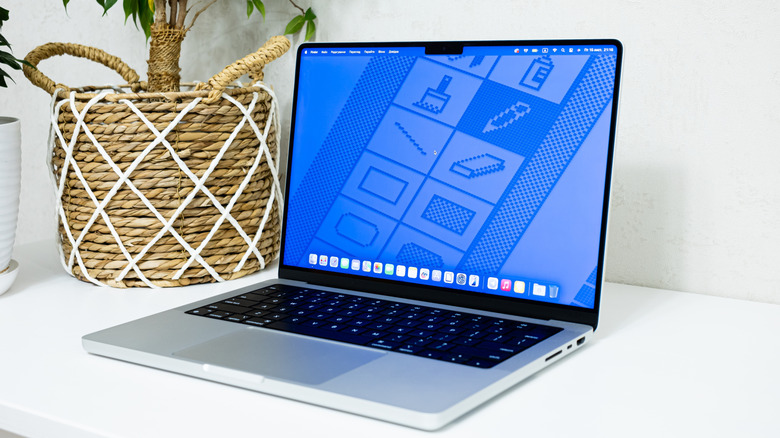 The M4 MacBook Pro on a desk.