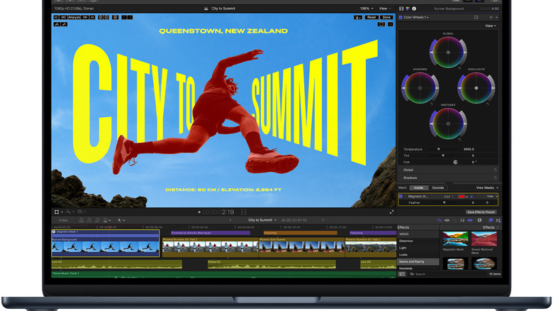 Apple's MacBook Air with video editing software.