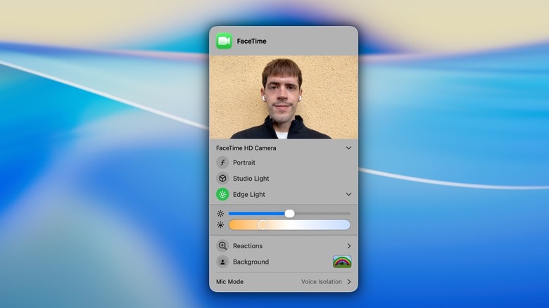 Using Edge Light on macOS Tahoe video calls