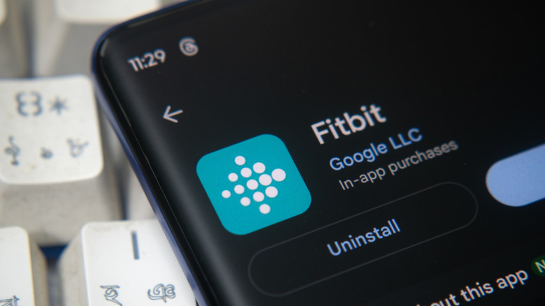 The fitbit app store page on a smartphone screen