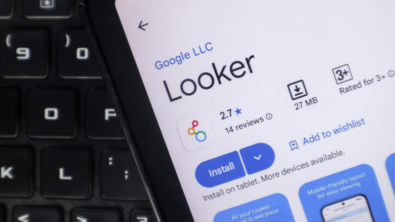 Looker app store page with Google's name visible as the developer