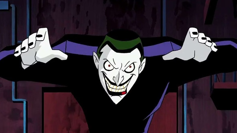 Joker lunging at the screen in Batman Beyond: Return of the Joker