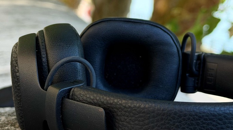 Up-close shot of Marshall's Milton A.N.C. headphones ear cushions