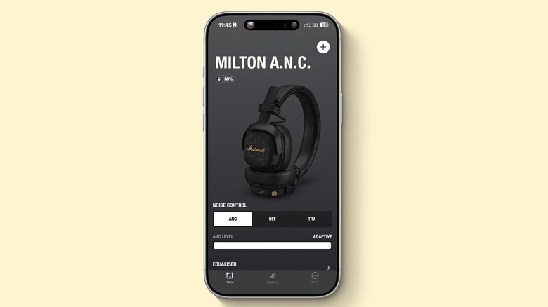 Mockup of an iPhone with Marshall's app opened up