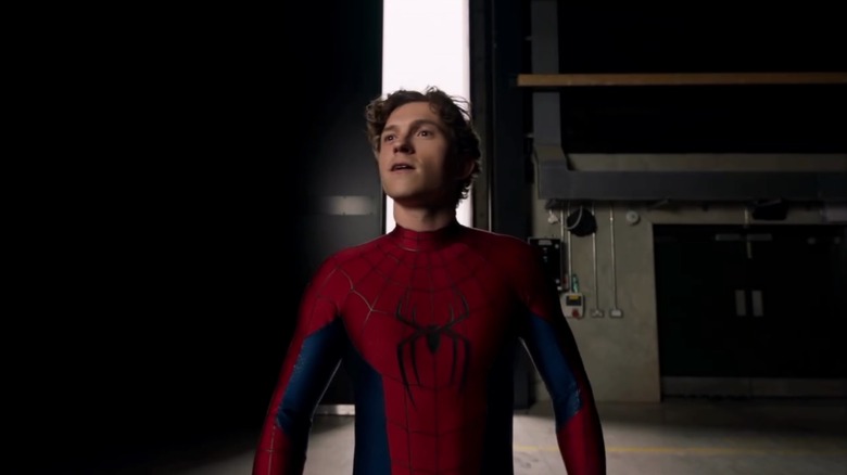 Tom Holland in new Spider-Man suit for 